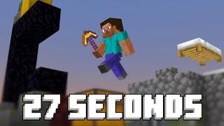 Minecraft Bedrock in 27 Seconds Perfect Seed