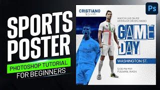 Sports Banner Design in Photoshop  Social Media Poster Design  Photoshop Tutorial