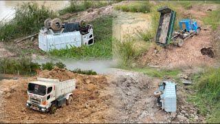 Overturned Rc Dump truck.Rc Dump Truck At Work.Rc Heavy.Amazing Rc Truck.Mega Rc Truck heavy…