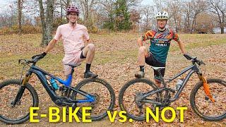 Racing against friends on e-bikes it wasnt fair