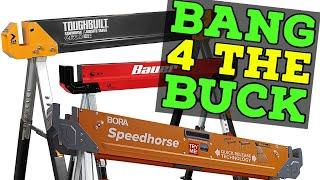 Best Bang for the Buck Sawhorse Buyers Guide Quick Fold Steel Sawhorse