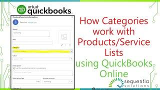 How Categories work with Products and Services using QuickBooks Online