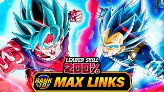 NOW ON GLOBAL LEVEL 10 LINKS 100% EZA LR BLUE KAIOKEN GOKU & EVOLUTION VEGETA DBZ Dokkan Battle