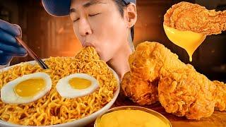 ASMR MUKBANG INDOMIE MI GORENG & FRIED CHICKEN  COOKING & EATING SOUNDS  Zach Choi ASMR