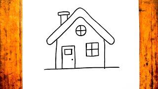 Kolay Ev Nasıl Çizilir Çizim Saati Art Sevimli ve Basit Ev Çizimi How To Draw Easy House