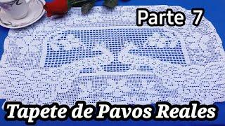 Centro de mesa de Pavo RealesTejido a crochetTécnica Filet.● Paso a Paso● video N°7