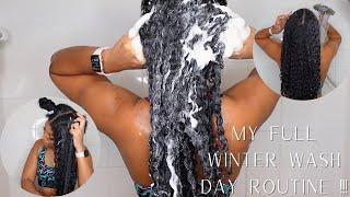 My FULL Winter WASH DAY ROUTINE  Natural Hair  Hydrated Hair