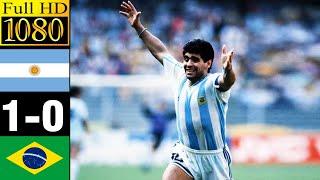 Argentina 1-0 Brazil world cup 1990 Round of 16  Full highlight  1080p HD - Maradona Magic
