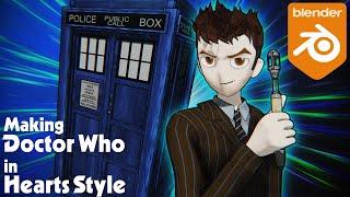 Making Doctor Who in Hearts style  Blender Timelapse