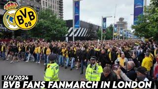 BVB FANS FANMARCH IN LONDON  Borrusia Dortmund vs Real Madrid  final Champions league 162024