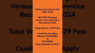 Railway Recruitment Cell 2024 #railway #sarkarinaukri #jobalertguru #vacancy @vinaykumar2k3