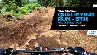 GoPro Troy Brosnan 5th Place Qualifying - Val Di Sole Italy - 24 UCI DH MTB World Cup