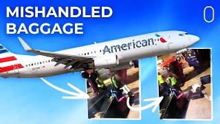 Caught On Camera American Airlines Baggage Handlers Mishandling Bags