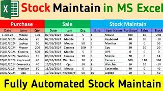 Stock Maintain in Excel in Hindi  Stock Management in Excel  Excel Stock Maintain  Stock Maintain