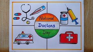 Very easy Doctors day drawing National Doctors Day drawing easy Happy Doctors Day Poster Drawing