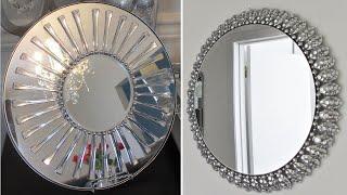 2 Large Mirrors made with Dollar Store Spoons for a Glam Upscaled Look  Dollar Tree DIY