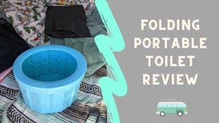 Folding Portable Camping Toilet Review  Solo Female Van Life  Minivan Camper Conversion