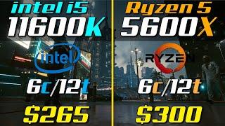 i5-11600K vs. Ryzen 5 5600X  Test in 8 Games