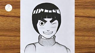 Easy anime drawings  How to draw Rock Lee - Naruto  Anime boy drawing step by step for beginners