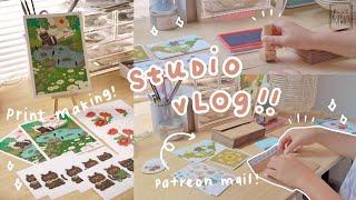 Studio Vlog  How I make Prints Best Printers Packing Patreon Happy mail