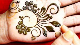 Gulf Flower Simple Easy Front Hand Henna Design