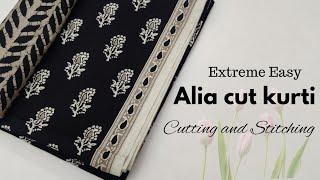 Fashionable Alia Cut Kurti Cutting and Stitching  Kurti Design  Easy Sewing Tutorial