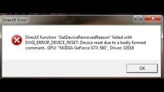 How to fix Directx function GetDeviceRemovedReason -FIX 2019 - Windows 10 - Any Games