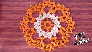 كروشية مفرش دائرى  سهل وبسيط للمبتدئين - How to crochet easy doily