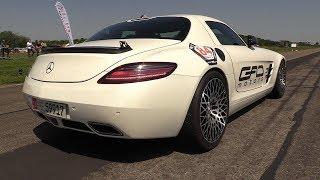 990HP Mercedes SLS AMG w Garret Turbos by GAD Motors - Revs Acceleration Drag Racing