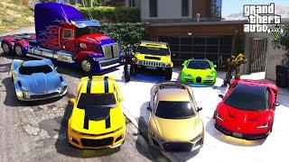 GTA 5 - Stealing TRANSFORMERS Movie Vehicles with Franklin Real Life Cars #98