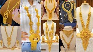 Gold Long Necklace Design Gold Long Necklace Designs Light weight New Designs For Girls