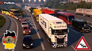 ETS2 Alltag auf der Autobahn I STAU und viel Verkehr 2631 EURO TRUCK SIMULATOR 2