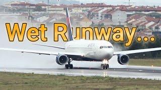 Delta Air Lines Boeing 767-332 - Drying The Lisbon Airport Runway