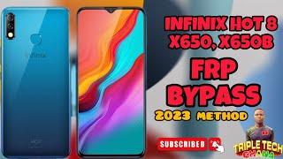 INFINIX HOT 8 HOT 8 Lit FRP BYPASS. ×650 x650b GOOGLE ACCOUNT REMOVE. 2023 METHOD. NO PC