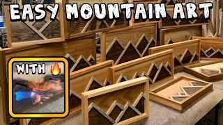 Easy Wood Mountain Art with Fire Mountain Wall Art DIY