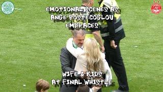 Emotional Scenes as Ange Postecoglou Embraces Wife & Kids at Final Whistle - Celtic 5 - Aberdeen 0