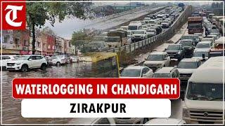 Waterlogging in Chandigarh Zirakpur following heavy rain