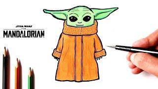 How to draw Yoda from Star Wars The Mandalorian