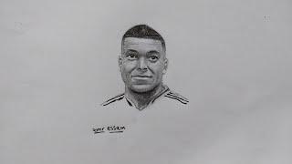 طريقة رسم مبابي  How to Draw Mbappé