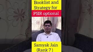 Booklist and strategy for PSIR optional  Samyak Jain  Rank 7 