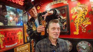  Dazzling Ducktail Haircut At The Iconic Blue Velvet’s Barbershop  Hiroshima Japan