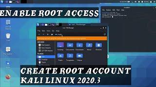 How to create root account and get root access in KALI LINUX 2020.3 ?  100% Working  Root Login