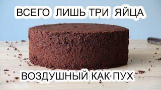 БИСКВИТ шоколадный ПЫШНЫЙСhocolate Sponge cakeSolo tres huevos