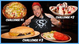 I Attempted THREE Restaurant Food Challenges in A SINGLE DAY