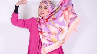 10 Tutorial Tudung Bawal Satin Gaya Cantik Dalam Satu Bawal Satin Bercorak