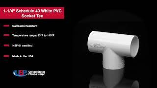 1-14 Schedule 40 White PVC Socket Tee  U.S. Plastic Corporation®