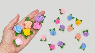 Easy and simple  How to crochet small roses in just 10 minutes  Amigurumi flowers