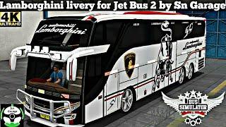  Download Lamborghini livery for Jet Bus 2 for Bussid Game by Sn Garage