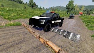 Police Cars Ambulance and Trucks vs Speed bumps - beamng drive  beamng-cars TV