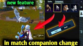 how to bgmi in match companion change companion how pubg change companion settings match new feature